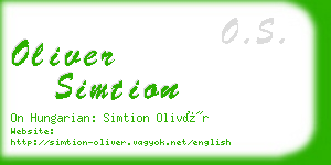 oliver simtion business card